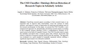 The CSO Classifier: Ontology-Driven Detection of Research Topics in Scholarly Articles