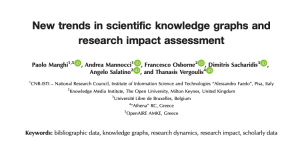 New trends in scientific knowledge graphs and research impact assessment