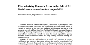 Characterising Research Areas in the field of AI