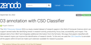 Annotating D3 dataset with the CSO Classifier