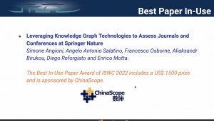 Best Paper Award at the In-Use Track ISWC 2022